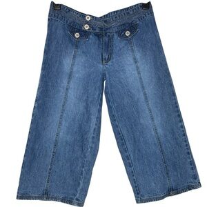 Y2K Vintage 90s "No Fuze" denim Capri 90s low waist Grunge Hippy Sz 7/8